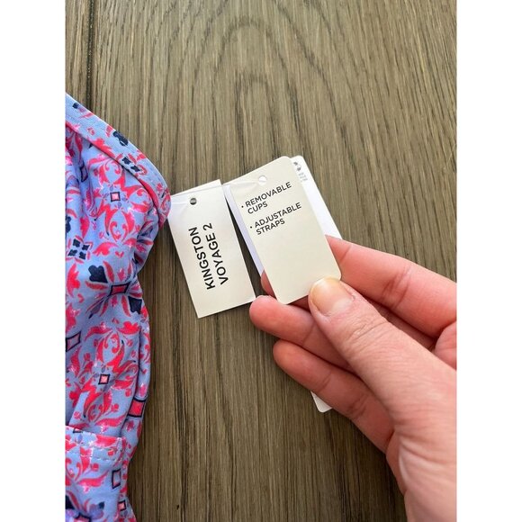 NWT Liz Claiborne Womens Tankini Top W/ Adjustable Straps & Removable Cups  Nylo - Picture 3 of 6